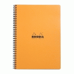 NOTEBOOK RHODIA CLASSIC RELIURE INTÉGRALE 22,5X29,7 CM 160 PAGES LIGNÉ AVEC MARGE ET CADRE EN-TÊTE DÉTACHABLES 80G - ORANGE - LOT DE 5