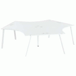 PACK 3 POSTES SYMÉTRIQUES 120 GARY PIED BLANC PLATEAU BLANC - MBA