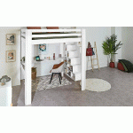 PACK LIT MEZZANINE AVEC ESCALIER PALOMAR XL + MATELAS  BLANC 160X200 CM/OPT:MATELAS HAVEL HD 140X200 CM