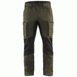 PANTALON DE TRAVAIL SERVICES STRETCH VERT OLIVE/NOIR TAILLE 40C - BLAKLADER