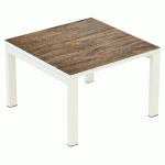 TABLE BASSE EASY OFFICE 60X60 CM PIED BLANC PLATEAU BOIS - MANUTAN