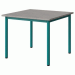 TABLE MALIBU 80X80CM T4 4P STRA ABS BÉTON F186/BLEU 5018