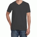 TEE-SHIRT MANCHES COURTES COL V ANTHRACITE T.XL