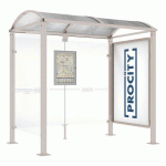 ABRI BUS VOÛTE 2.50 M VITRINE 1 BARDAGE LATÉRAL GRIS 7044 - PROCITY