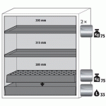 ARMOIRE SÉCURITÉ S-CLASSIC-90 S90.129.120.WDAS GRIS CLAIR