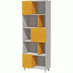 BIBLIOTHÈQUE IDENTITÉ SANS PORTES 70 CM ARGENT/ORANGE - MANUTAN COLLECTIVITÉS