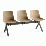 CHAISE POUTRE OCCA 3 PLACES BEIGE PIÉTEMENT ANTHRACITE