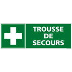 SIGNALETIQUE.BIZ FRANCE - PANNEAU TROUSSE DE SECOURS. PANNEAU ÉVACUATION SECOURS. SIGNALISATION SÉCURITÉ. AUTOCOLLANT TROUSSE SECOURS, PVC, ALU