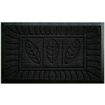 PARIS PRIX - TAPIS D'ENTRÉE FEUILLES 45X75CM NOIR