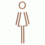PICTOGRAMME FEMME - CUIVRÉ BROSSÉ