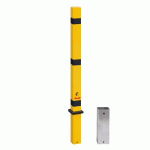POTEAU ACIER LAQUÉ 70X70 MM JAUNE NOIR AMOVIBLE - CROSO