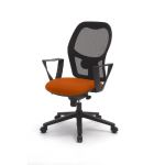 SIÈGE  DE BUREAU STUDENT  MAILLE/TISSU  HAUTEUR AJUSTABLE A ROULETTES - ORANGE