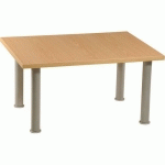 TABLE BASSE COSY 80X60 PIET. GRIS/ALU PLATEAU HÊTRE - SIMMOB