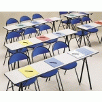 TABLE PLIANTE ÉTROITE 120X40 CM PLATEAU GRIS - PIED ALU