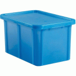 BACS DE COULEUR POUR HACCP AVEC COUVERCLE 600X400 HAUTEUR 33 CM 55 BLEU