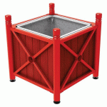 JARDINIÈRE AC/BOIS PROVINCE CITY 80X80 CM BAC ACA/ROUGE 3020 - PROCITY