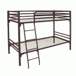 LIT SUPERPOSÉ MÉTAL ALBA 90X190 SOMMIER TREILLIS COLORIS BRUN GIVRÉ - MANUTAN COLLECTIVITÉS