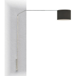 PIANTANA PARETE ARCO MODERNA TOP LIGHT SLOPE 1188 B2 E27 LED METALLO TESSUTO LAMPADA BRACCIO PARETE, ABAT-JOUR NOIR