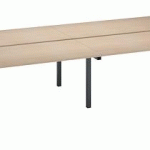 PÔLE DE 4 BUREAUX DROITS CHÊNE CLAIR L 180 X P 80 CM, PIÉTEMENT MÉTAL ANTHRACITE - ARCH