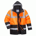 PORTWEST S467 PARKA HV BICOLORE ORANGE/NOIR - TAILLE XL