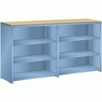 RAYONNAGE UNIVERSEL DOUBLE LISTA H 113,2 X L 204,7 X P 39,5 – MULTIPLEX BLEU CLAIR RAL 5012