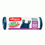 SAC POUBELLE 50 LITRES AVEC POIGNÉES ULTRA-RÉSISTANT ALFAPAC BLEU - 40 SACS