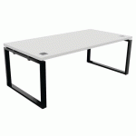 BUREAU DT L200XP100CM PIED NOIR/BLANC - BURONOMIC