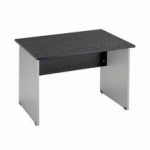 BUREAU PLATEAU NOIR 120 CM PIED PLEIN ALU MONTRÉAL 2