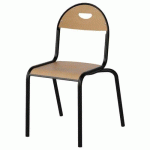 CHAISE MALIBU 4P T5 - ASS/DOS HÊTRE / ALU NOIR 9005 - MANUTAN EXPERT