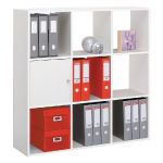 MODULE BIBLIOTHÈQUE MULTICASES COLOR -  9 CASES - BLANC