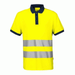 PROJOB 6008 POLO PIQUE - EN ISO 20471 CLASSE 2 JAUNE/MARINE - TAILLE XS