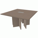 TABLE CARRÉE 140X140CM+1 TRAPPE CHÊNE GRIS - MANUTAN EXPERT