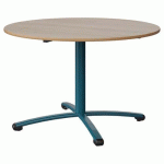TABLE MALIBU Ø 120 T6 PC STRA ALAISÉ ACACIA/BLEU 5025 - MANUTAN EXPERT