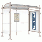 ABRI BUS PROVINCE 2.50 M VITRINE 1 BARD. LAT. INOX GRIS 7044 - PROCITY