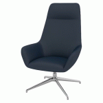 FAUTEUIL CITY DOS HAUT APP-TÊTE PIED ALU END. PVC GRIS BLEU - QUADRIFOGLIO