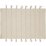 HOMEMAISON - TAPIS EN COTON ET JUTE AVEC POMPONS IVOIRE 60X90 CM - IVOIRE