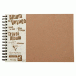 LOT DE 5 - ALBUM DE VOYAGE AGE BAG RELIURE INTÉGRALE A4 PAYSAGE 80 PAGES LIGNÉ 120G + UNI À GRAIN 160G - TABAC