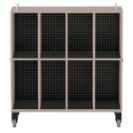 MEUBLE BAS SHIFT+ LANDSCAPE MÉLA POUR CARTABLES 8 CASES - GRIS TERRE - NOIR - MANUTAN COLLECTIVITÉS