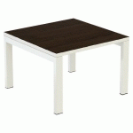 TABLE BASSE EASY OFFICE 60X60 CM P. BLANC PLAT. BLANC/WENGE - PAPERFLOW