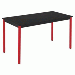 TABLE DE BUREAU MULTI-USAGE ÉCO PLATEAU ZONZA NOIR 120 X 60 CM PIÈTEMENT ROUGE