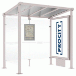 ABRI BUS MILAN 2.50 M 1 CAISSON 1 BARDAGE LAT. GRIS 7044 - PROCITY