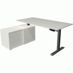 BUREAU RÉGLABLE AVEC RANGEMENT MOVE1 ANTHRACITE - GRIS CLAIR - KERKMANN