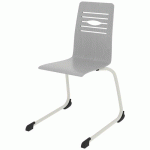 CHAISE COQUE YOGA PIÈTEMENT LUGE ACIER - GRIS/BLANC - RODET