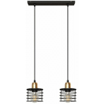 HELAM LIGHTING - HELAM EDISON PLAFONNIER SUSPENDU STRAIGHT BAR NOIR, CUIVRE 40CM