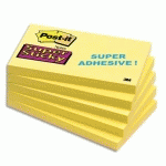 NOTES POST-IT SUPERSTICKY - 76 X 127 MM - LOT DE 12 BLOCS DE 90 FEUILLES - JAUNE