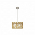 SUSPENSION KATERINA 1XE27 NICKEL/BOIS CLAIR REGX40X40 CM