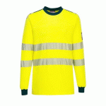 PORTWEST FR701 TEE SHIRT MODAFLAME PW3 HV JAUNE/MARINE - TAILLE L