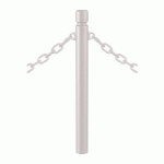 POTELET AGGLO Ø 76 MM À CHAINES 2 ANNEAUX - ZINC GRIS 7044 - PROCITY