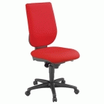 CHAISE DE BUREAU NAO TISSU ROUGE - DOSSIER HAUT SANS ACCOUDOIRS - MÉCANISME SYNCHRONE - PIEDS NOIR