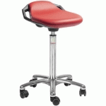 TABOURET ALU50 ASSISE SPACE IMITATION CUIR ROUGE - GLOBAL